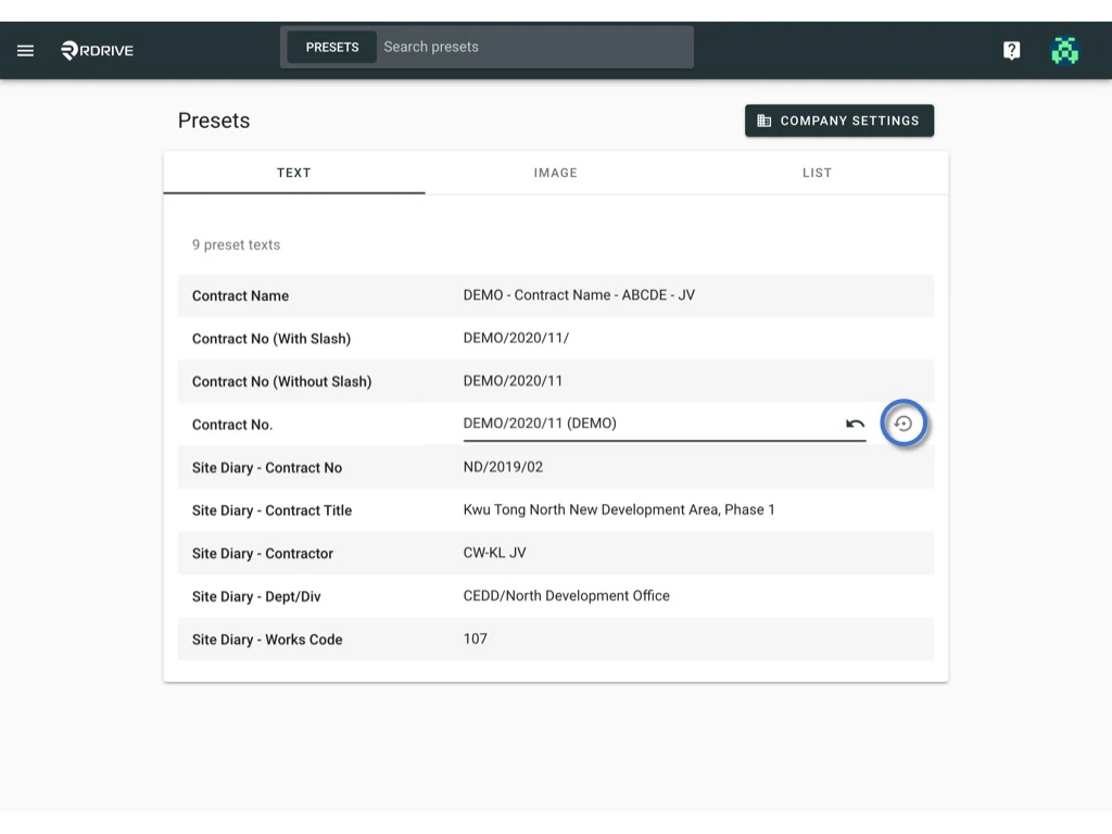 How to edit a preset text?