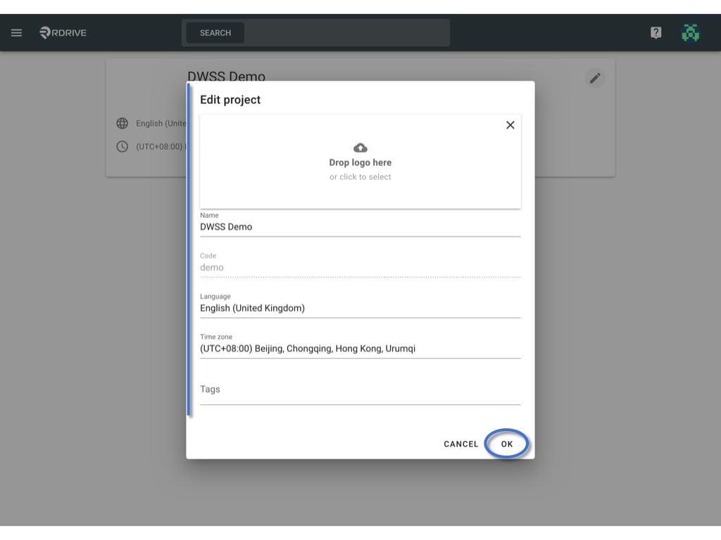 Edit Project information