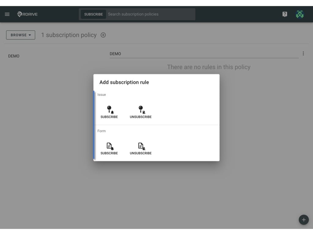 How to add a Subscription Policy?