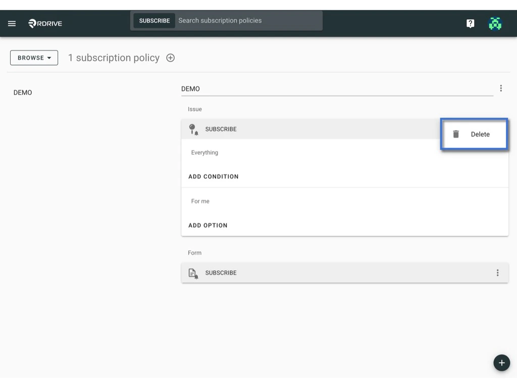 Managing Subscription Policies and Rules