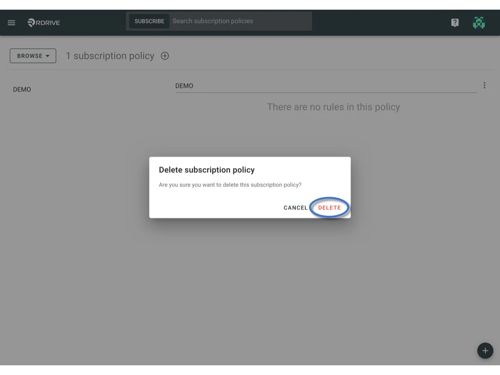 Managing Subscription Policies and Rules