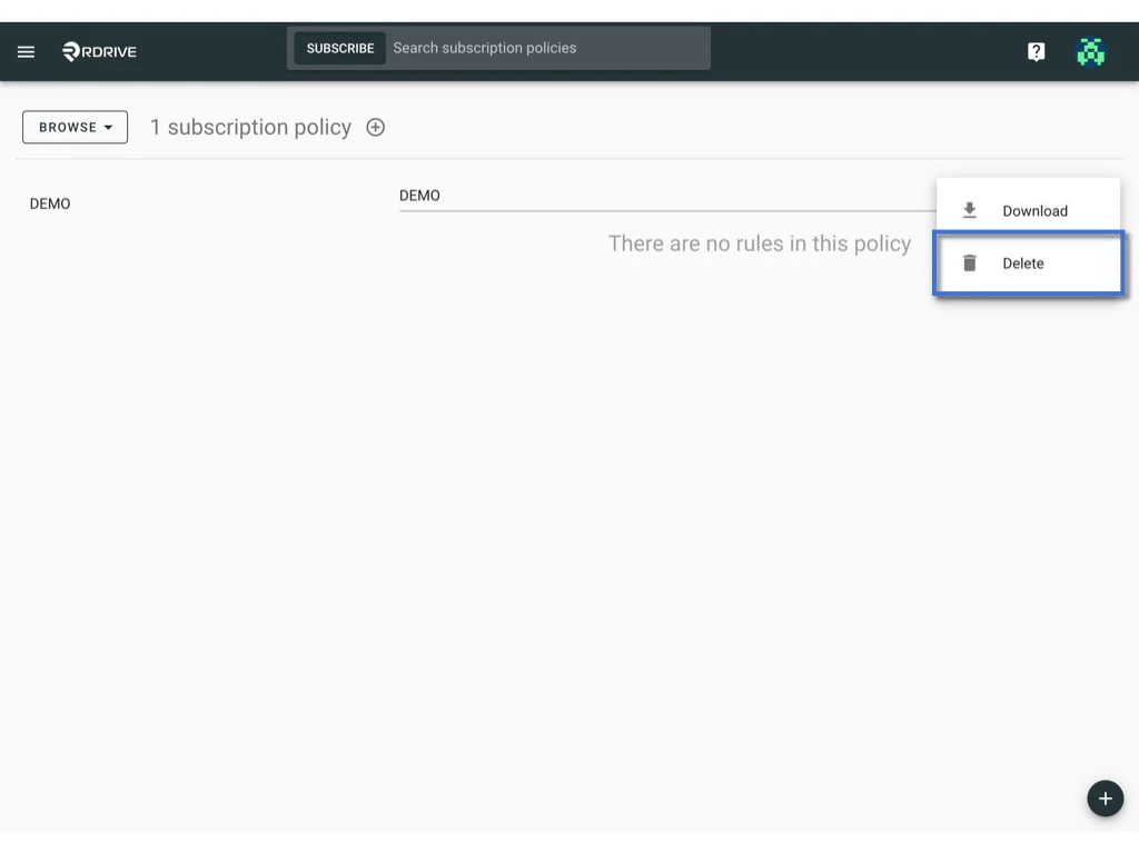 Managing Subscription Policies and Rules