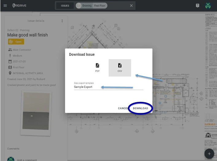 Generate an issue/defect/record report into CSV