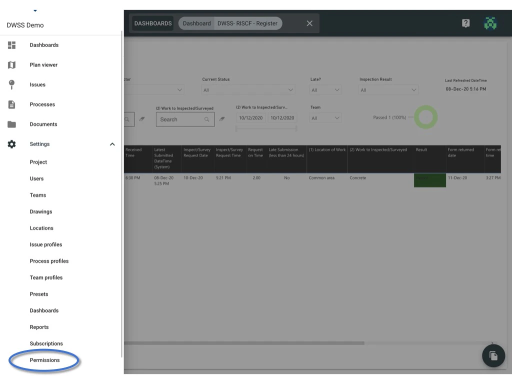 Manage the permission policy