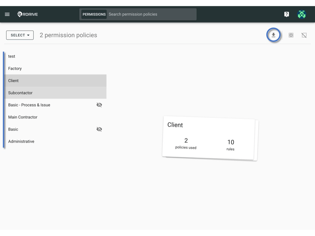 Manage the permission policy