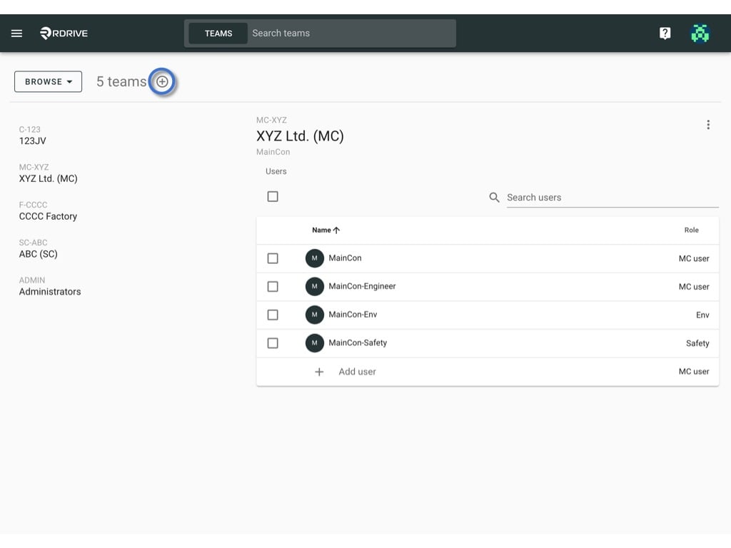 How to add team to project?