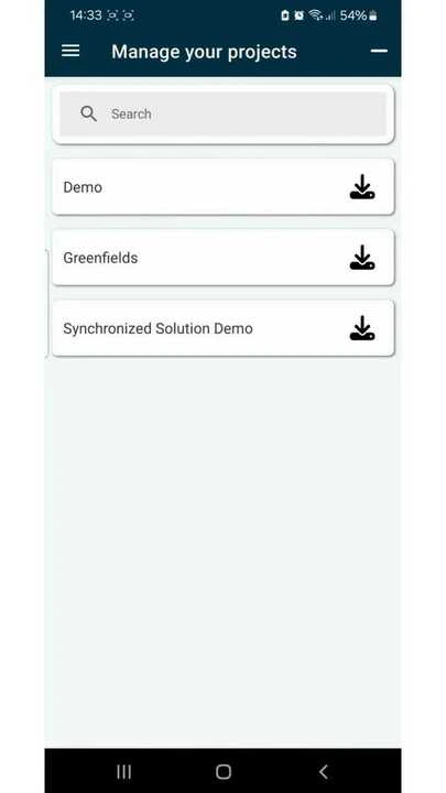 Downloading Projects in RDrive Mobile App