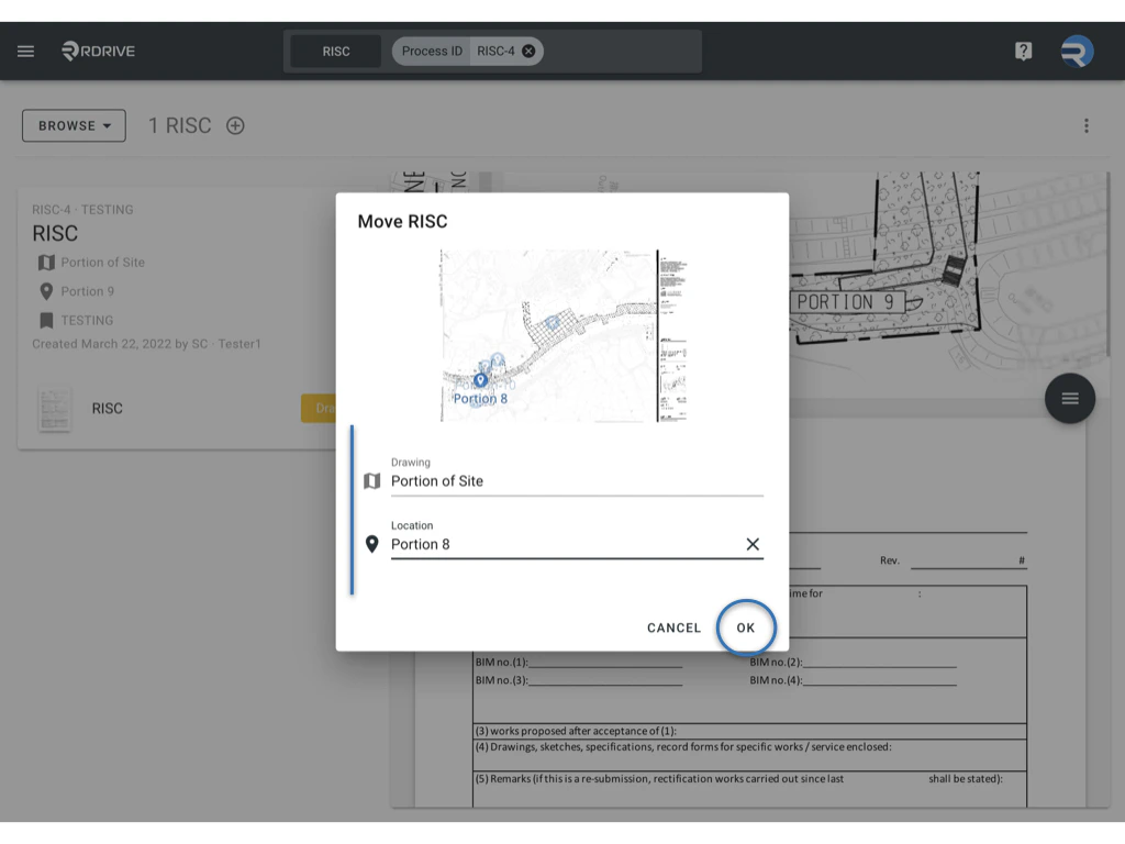 Can I change the location of a Process?