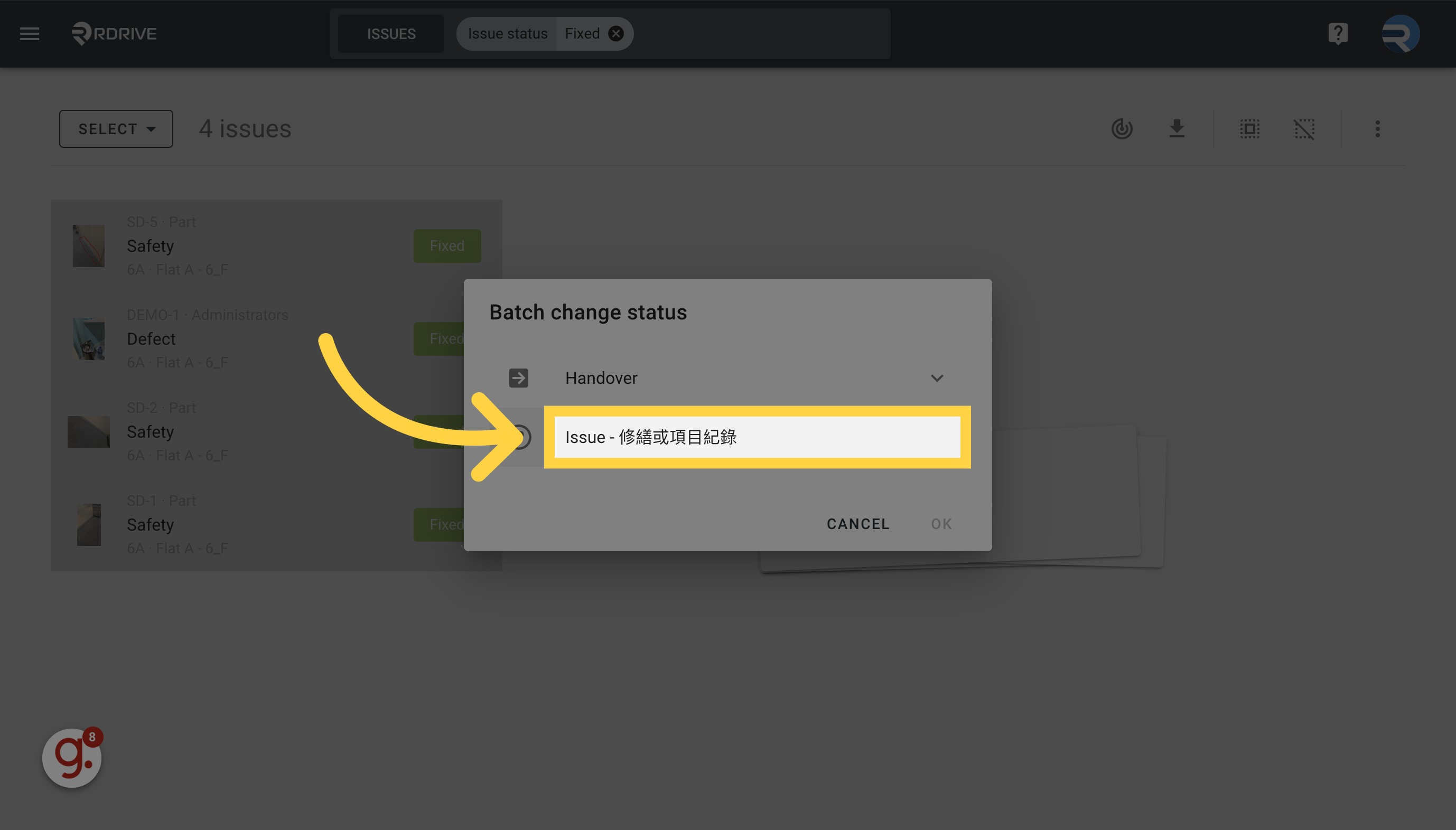 How to batch change issue status?