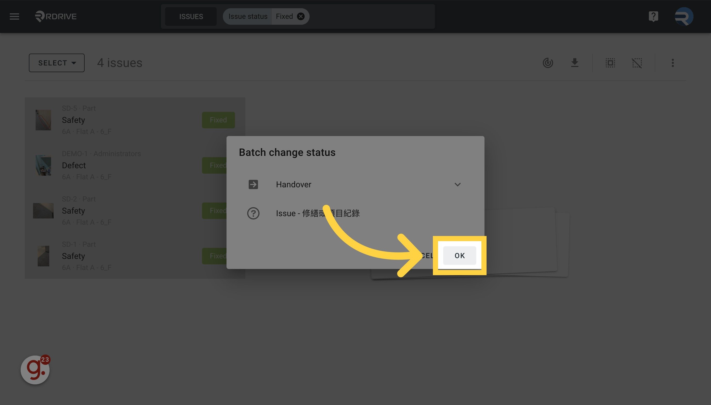 How to batch change issue status?