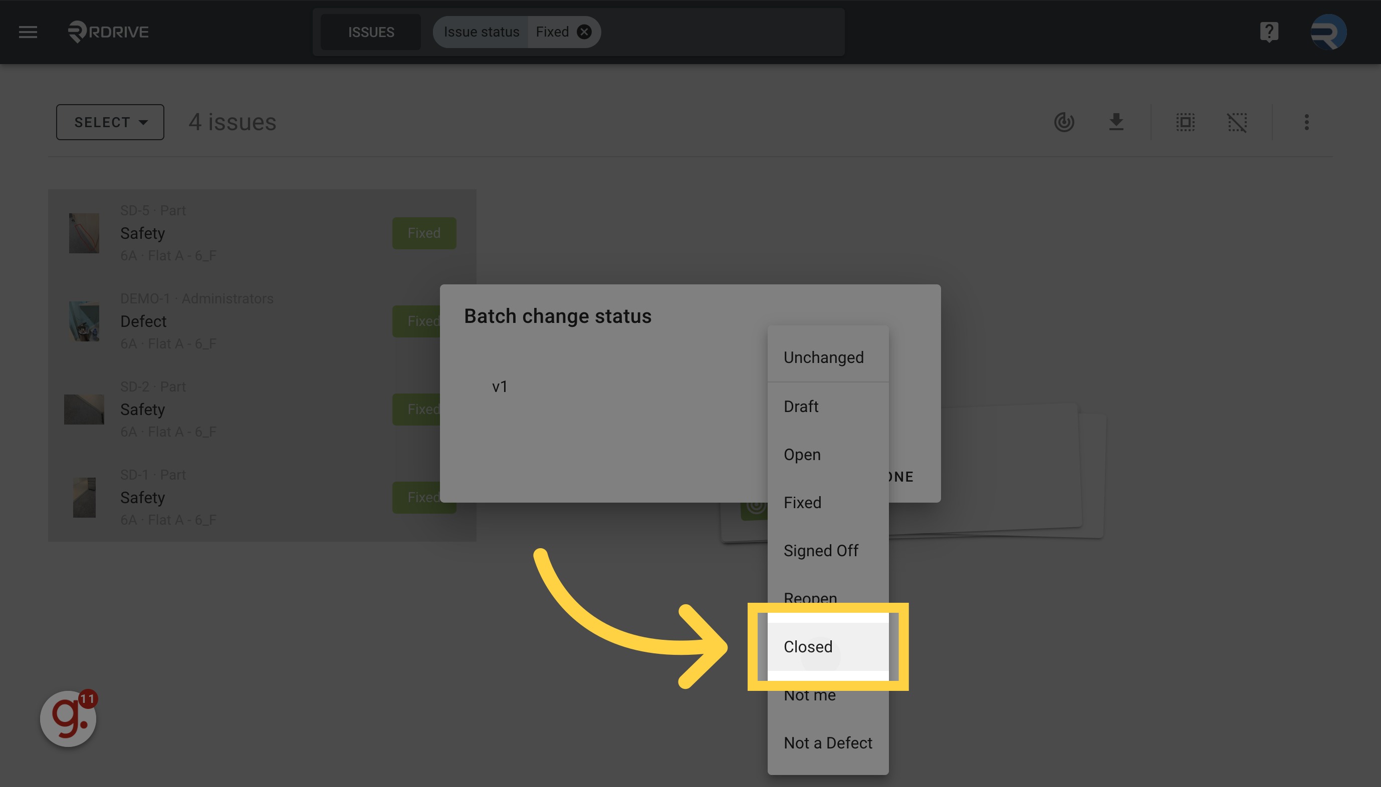How to batch change issue status?
