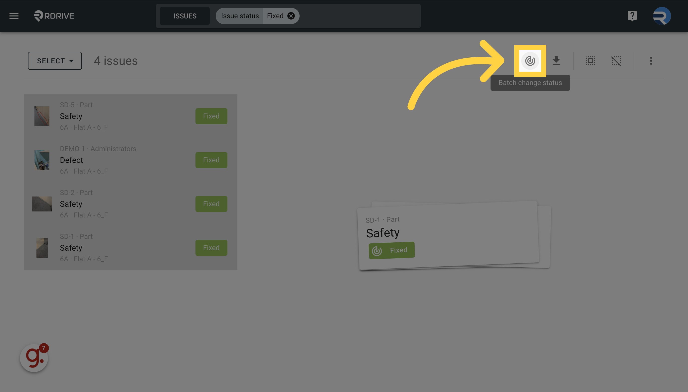 How to batch change issue status?