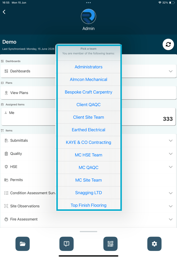 Switch Teams - App