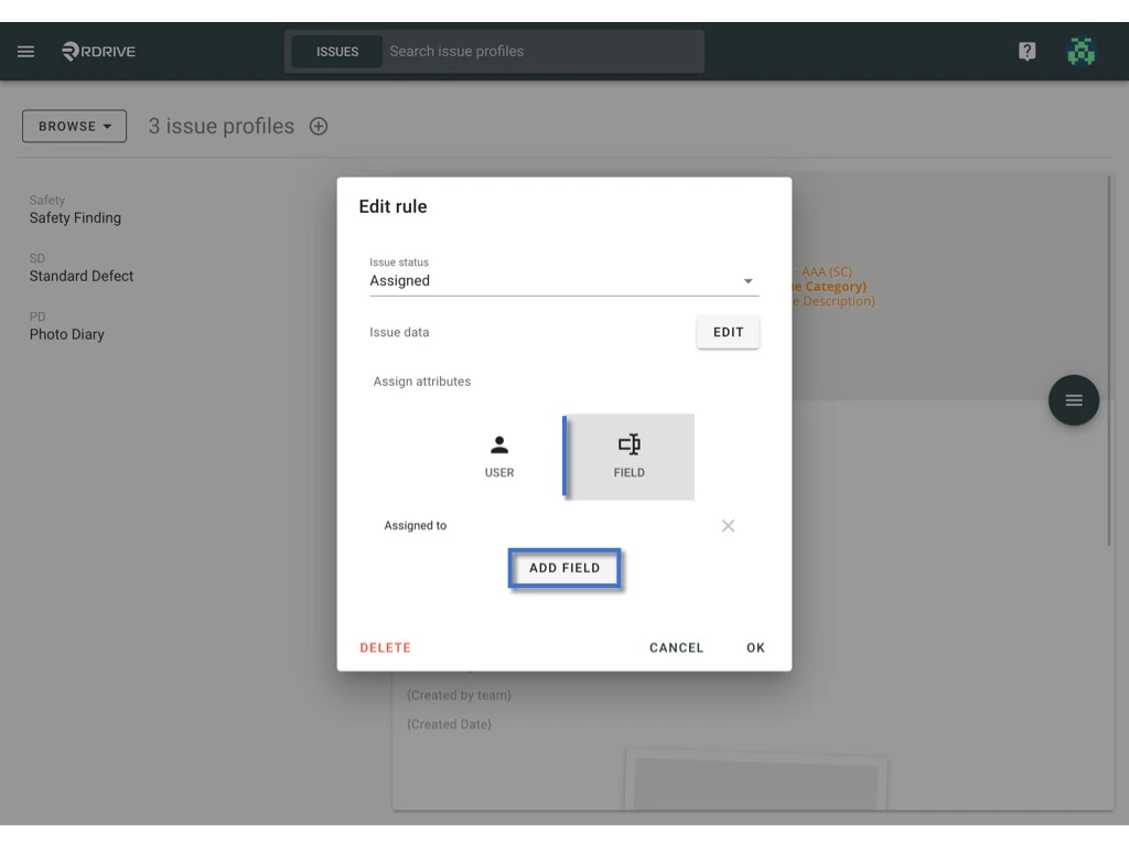 Assignment rule - Issue profile