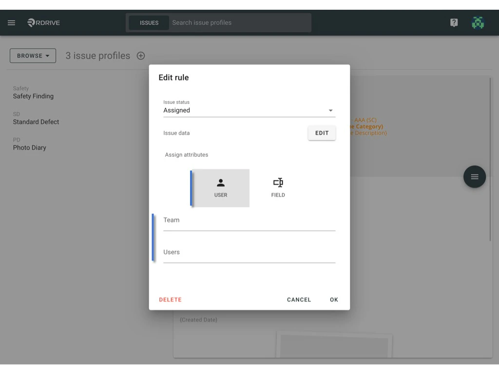 Assignment rule - Issue profile