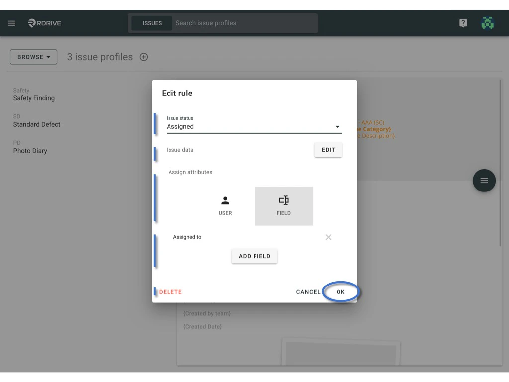 Assignment rule - Issue profile