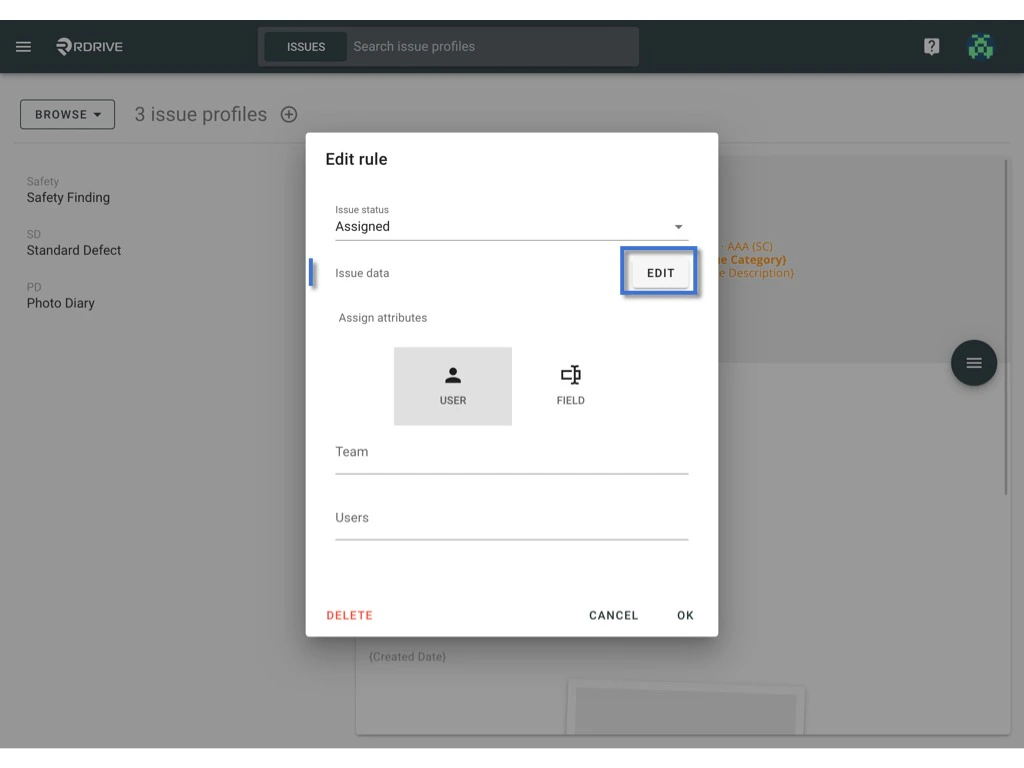 Assignment rule - Issue profile