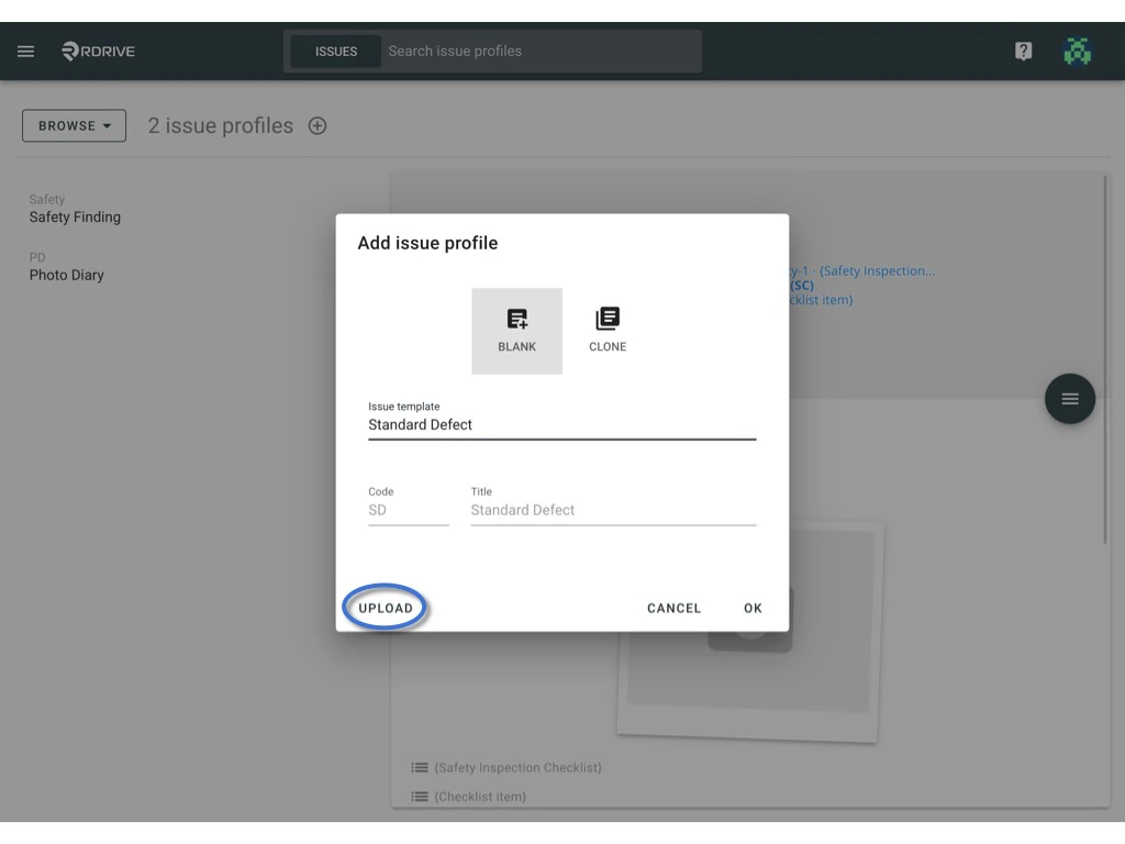 Add a new Issue Profile
