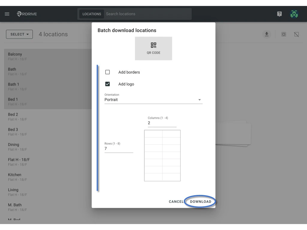 How to generate QR codes for locations?