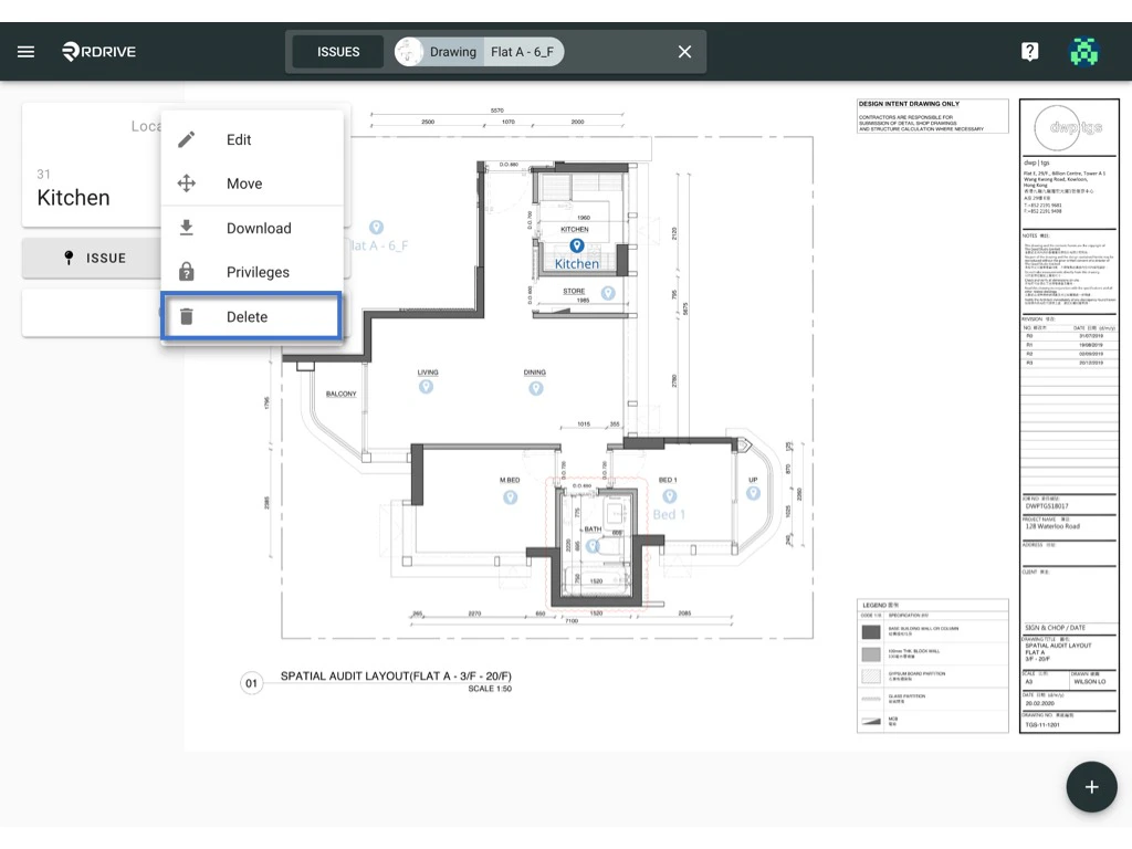 Edit / Delete the location pin(s)