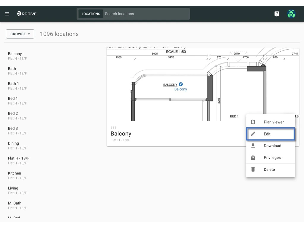 Edit / Delete the location pin(s)