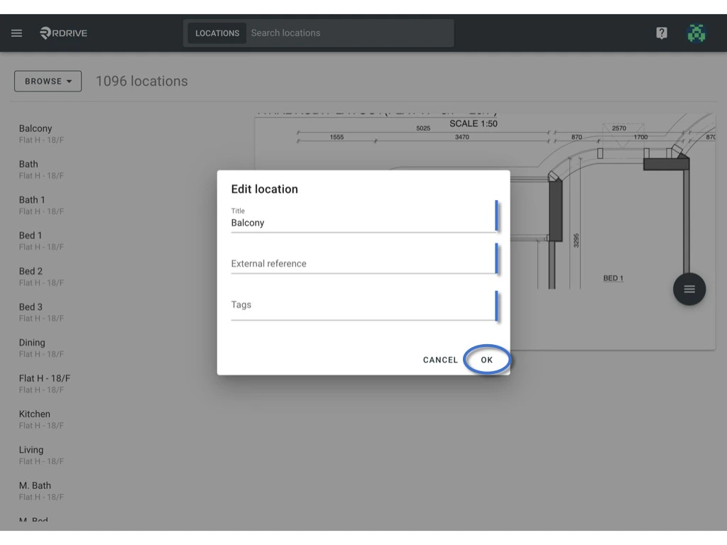 Edit / Delete the location pin(s)