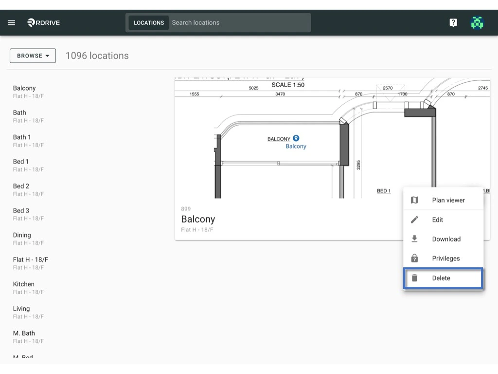 Edit / Delete the location pin(s)