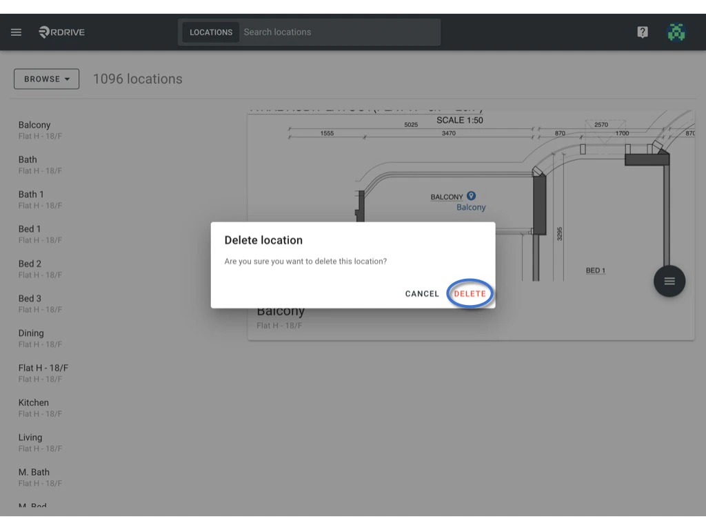 Edit / Delete the location pin(s)
