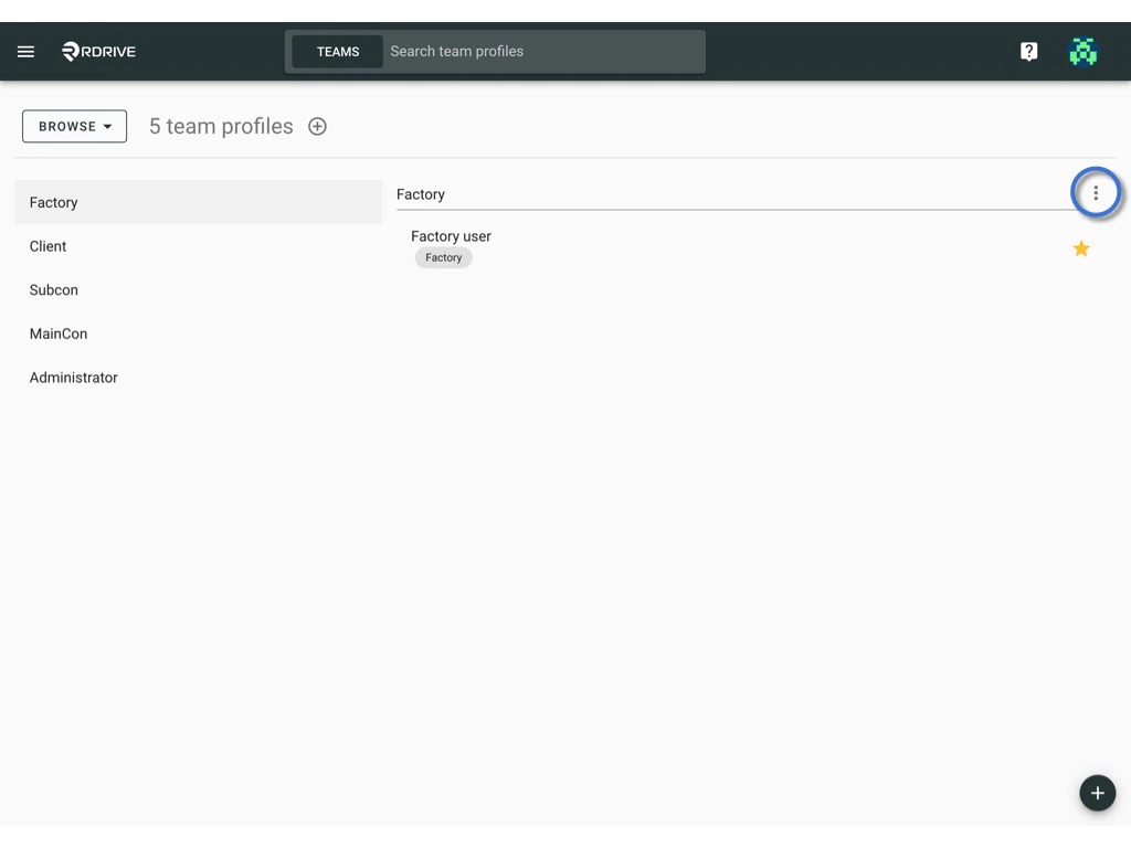 Manage the Team profile