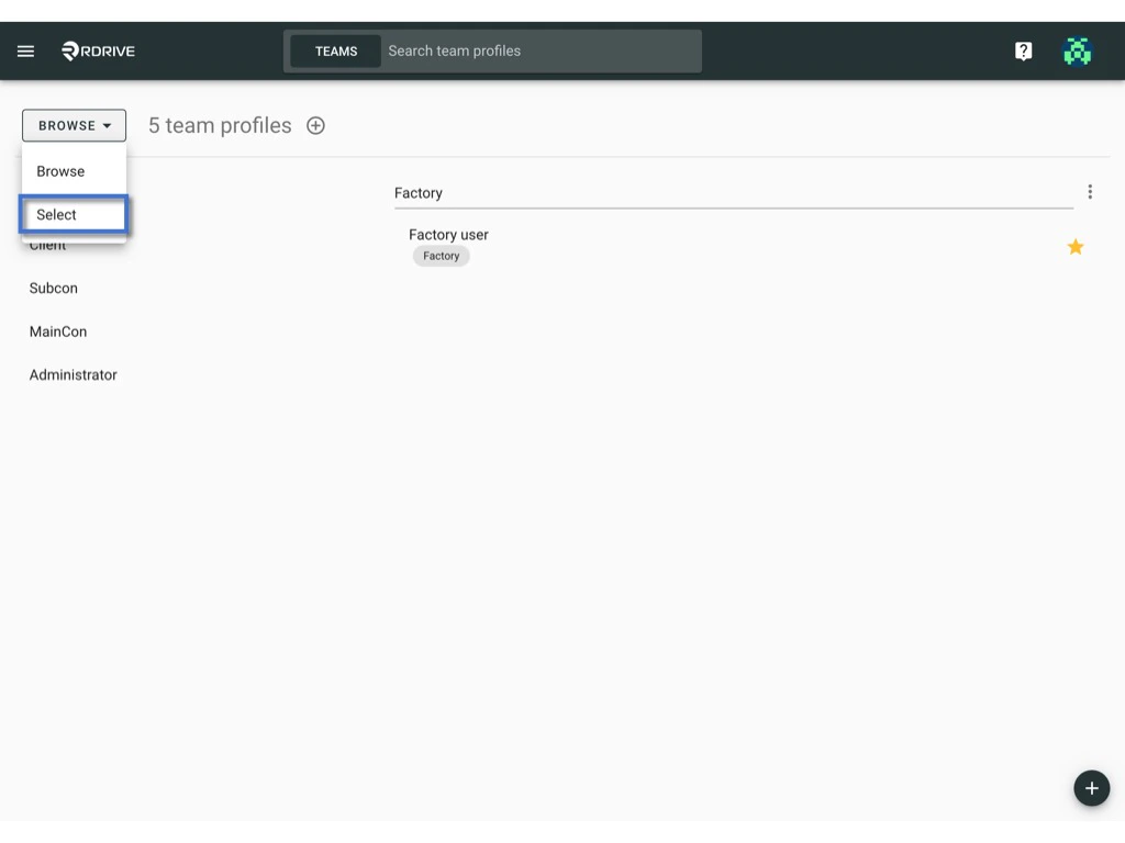 Manage the Team profile