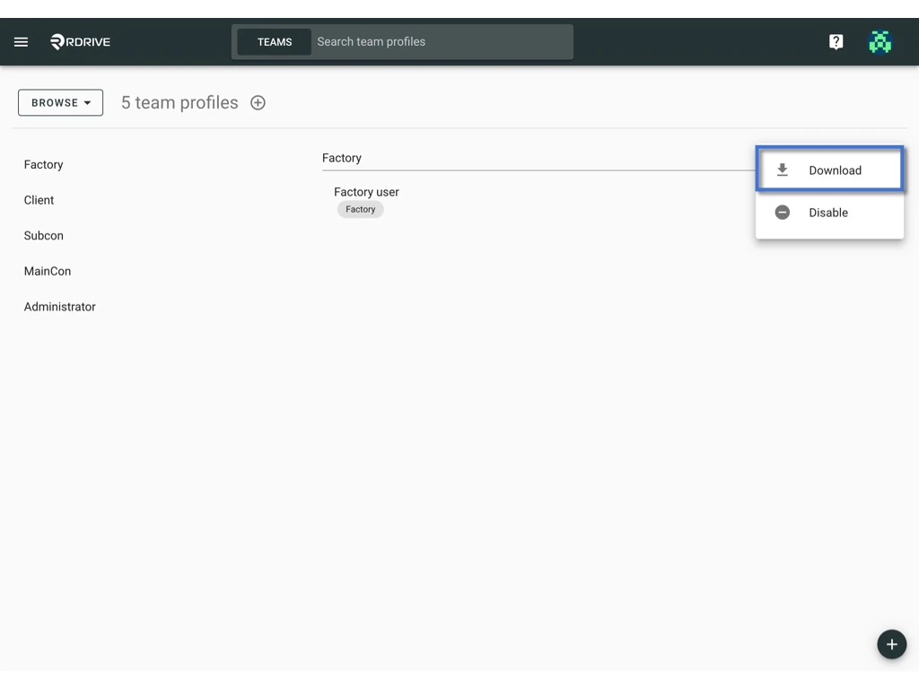 Manage the Team profile