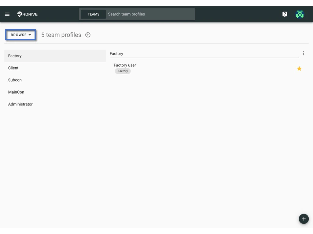 Manage the Team profile