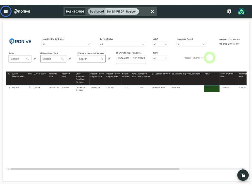 Export Process profile