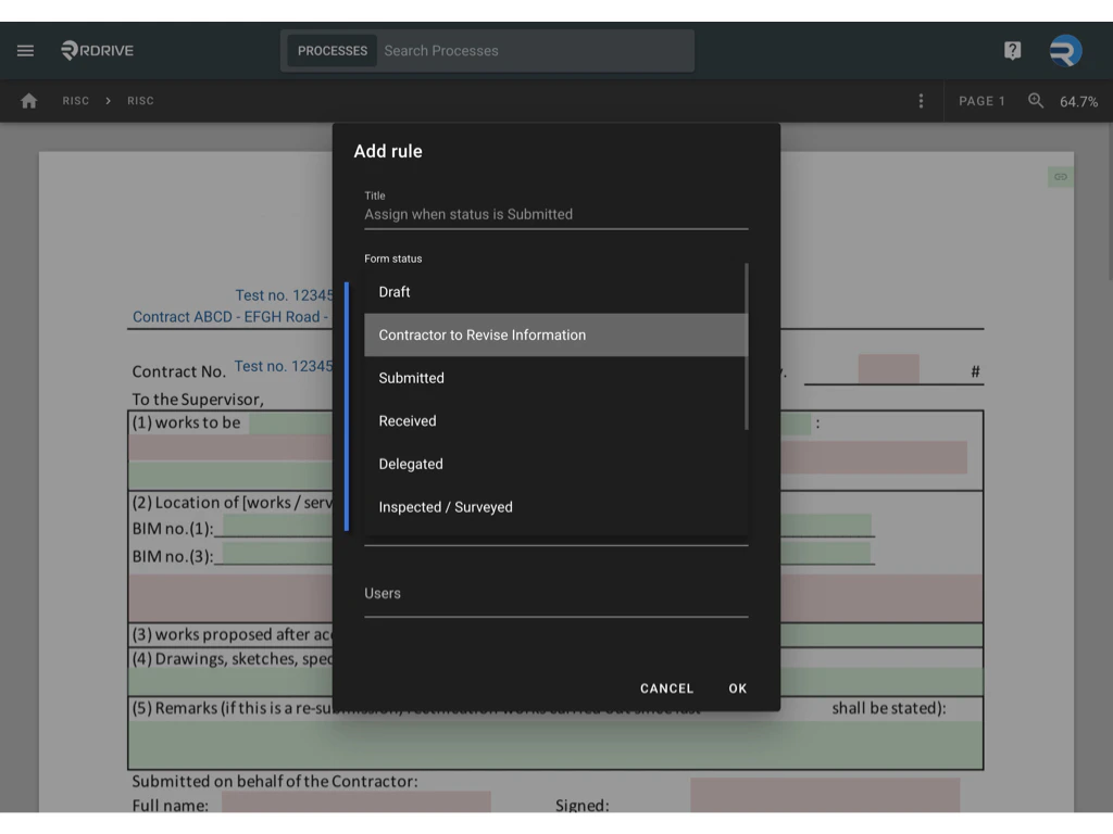 Assignment rule - Process profile