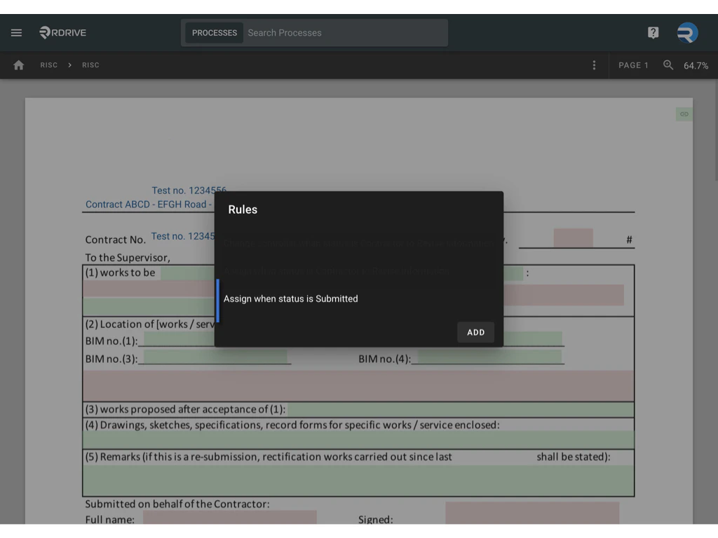 Assignment rule - Process profile