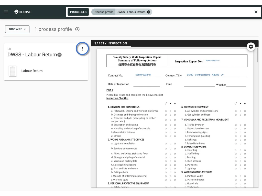Enable a disabled Process profile