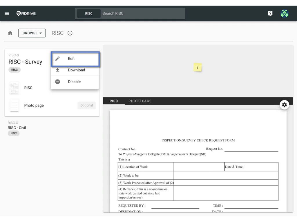 Edit Process profile
