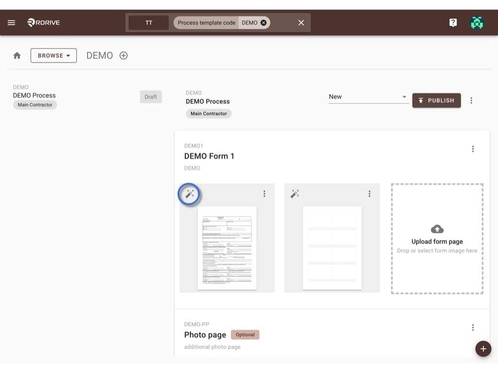 How to update the process template & form?