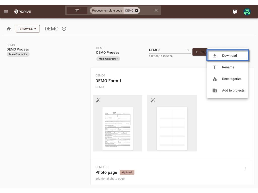 How to update the process template & form?