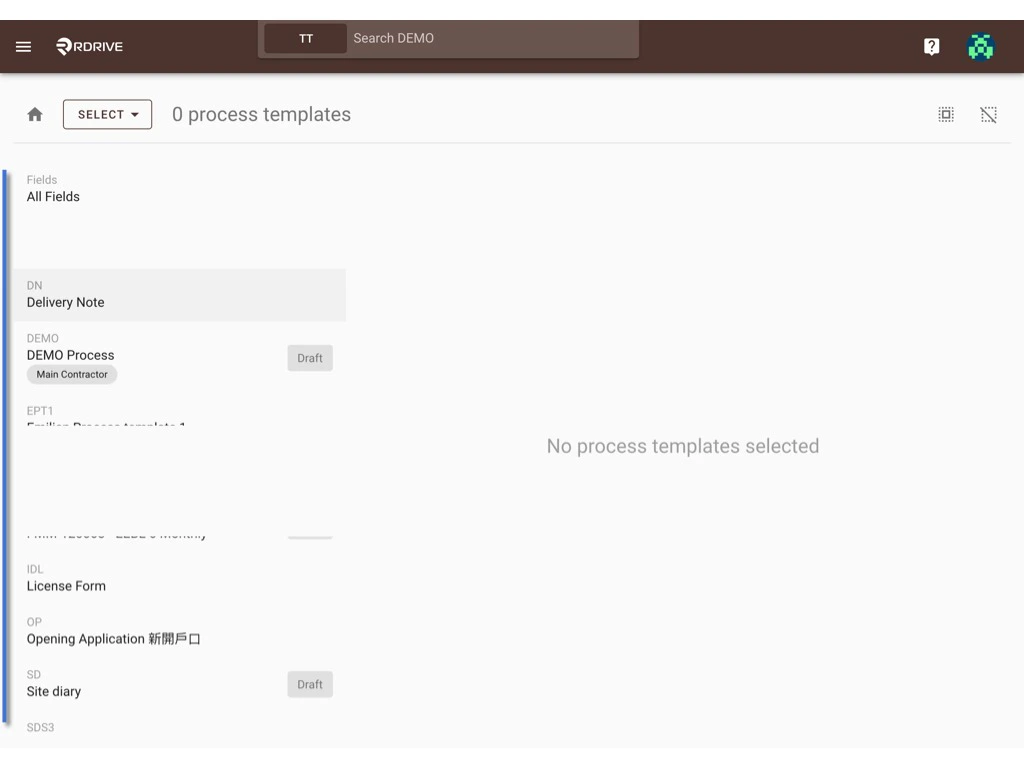 How to update the process template & form?