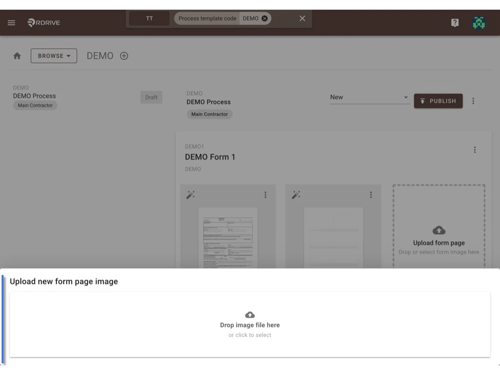 How to update the process template & form?