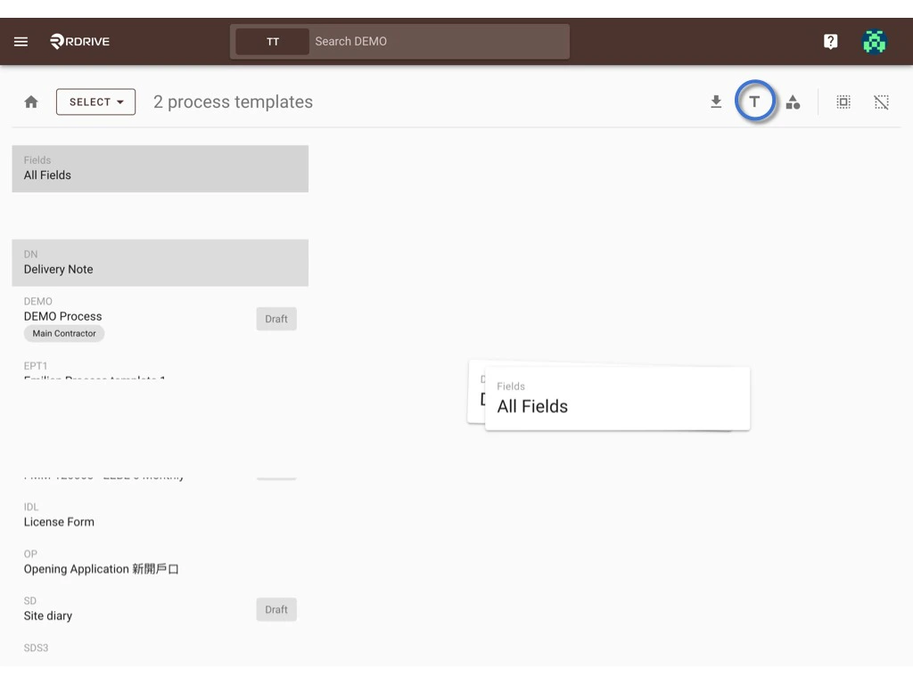 How to update the process template & form?