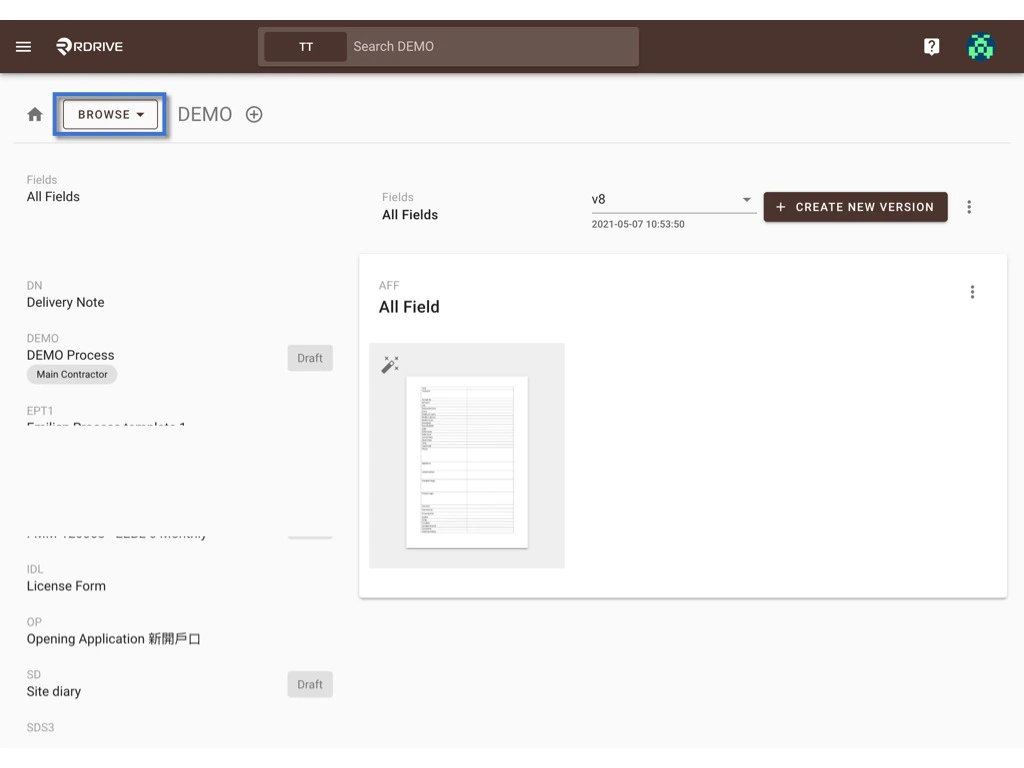 How to update the process template & form?