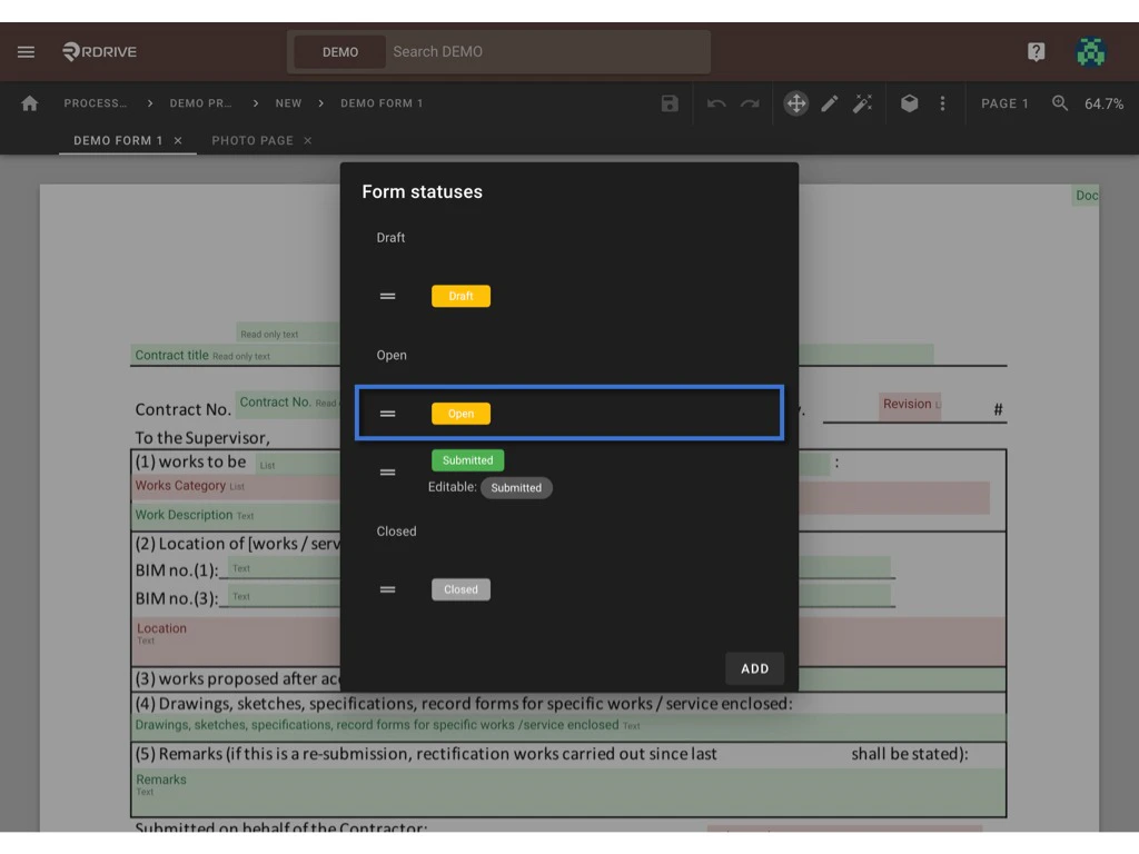 What can I do at the form wizard?