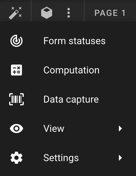 What can I do at the form wizard?