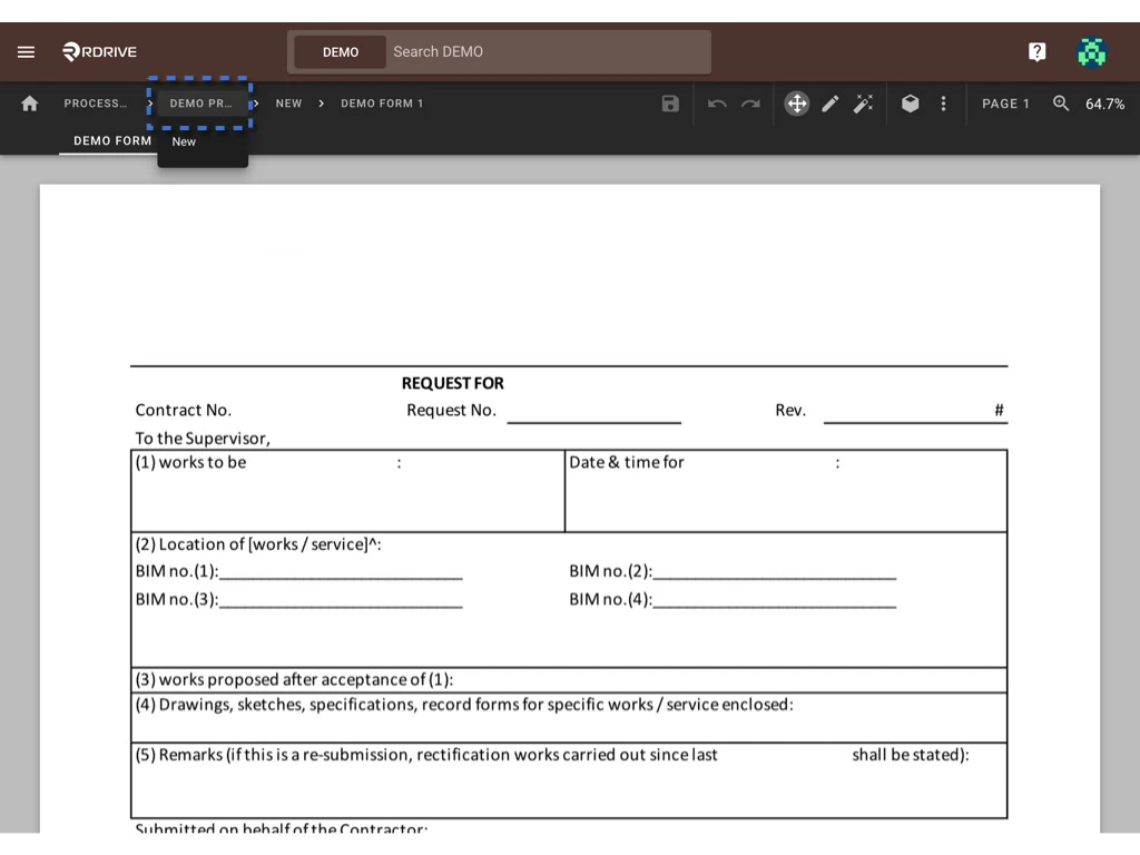 What can I do at the form wizard?