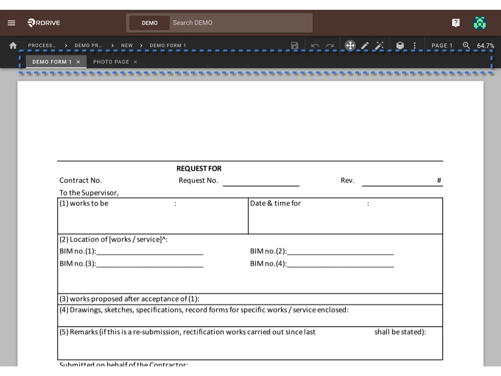 What can I do at the form wizard?