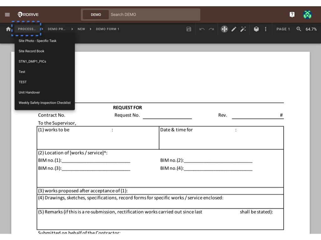 What can I do at the form wizard?