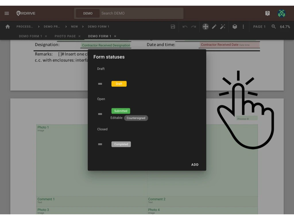 What can I do at the form wizard?