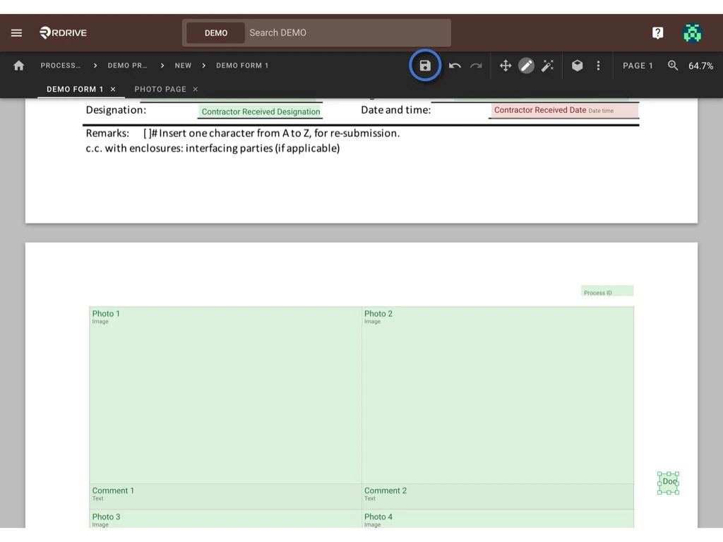 What can I do at the form wizard?